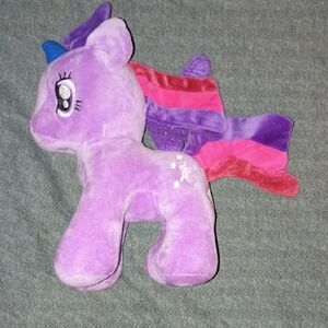 Purple Unicorn Plush with Multicolor Mane - Brand Unknown